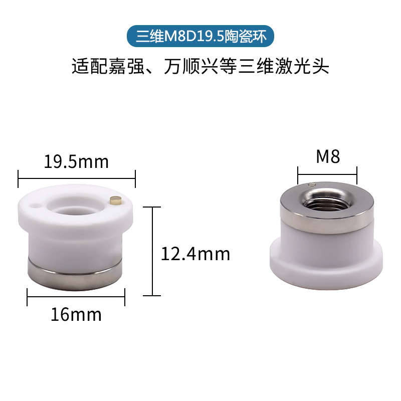 3D Ceramic Ring M8 · D19.5 (JQ / WSX 3D heads)