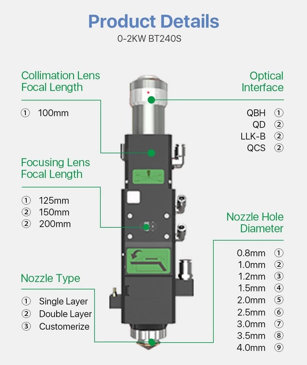 BT240S laser cutting head product details