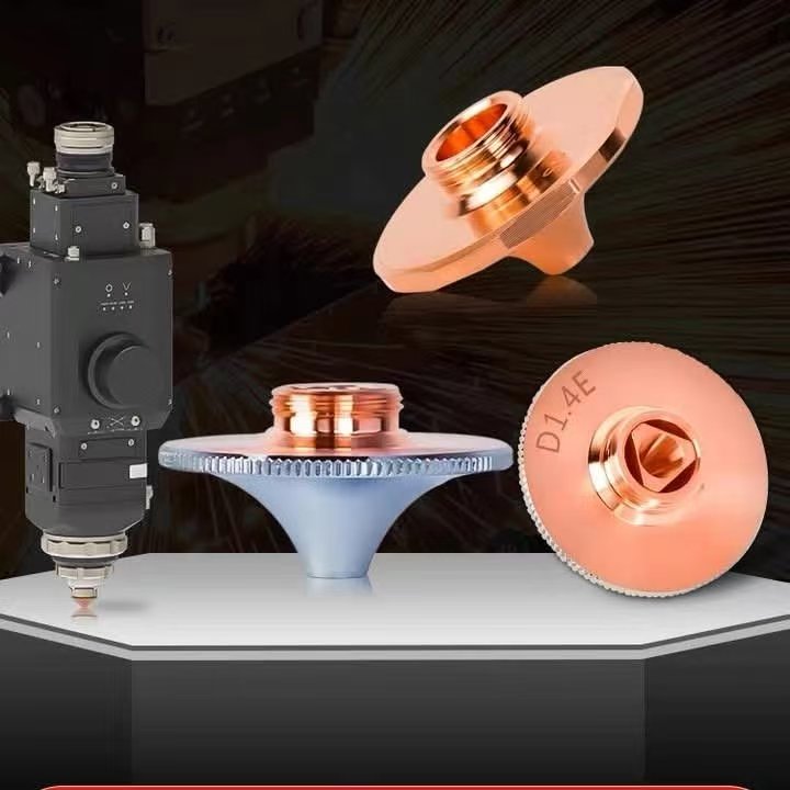 Laser cutting head with precision copper nozzles